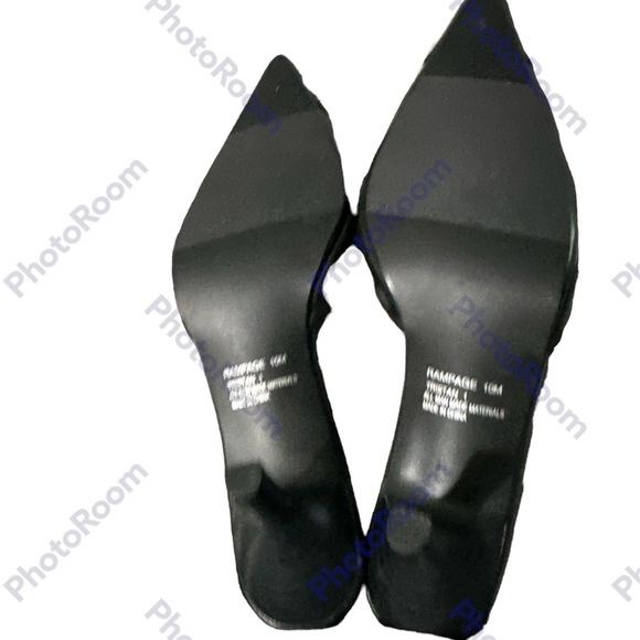 NWOT rampage tristan black leather pointy toe leopard sole heel size 10m - Picture 3 of 7
